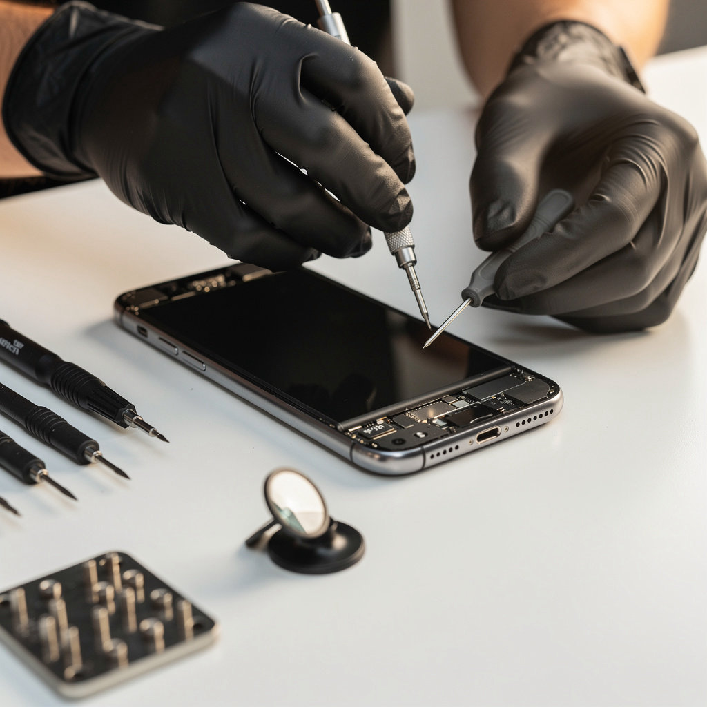 Hit Point iPhone Repair technician performing precise screen replacement service in Pacific Beach, San Diego
